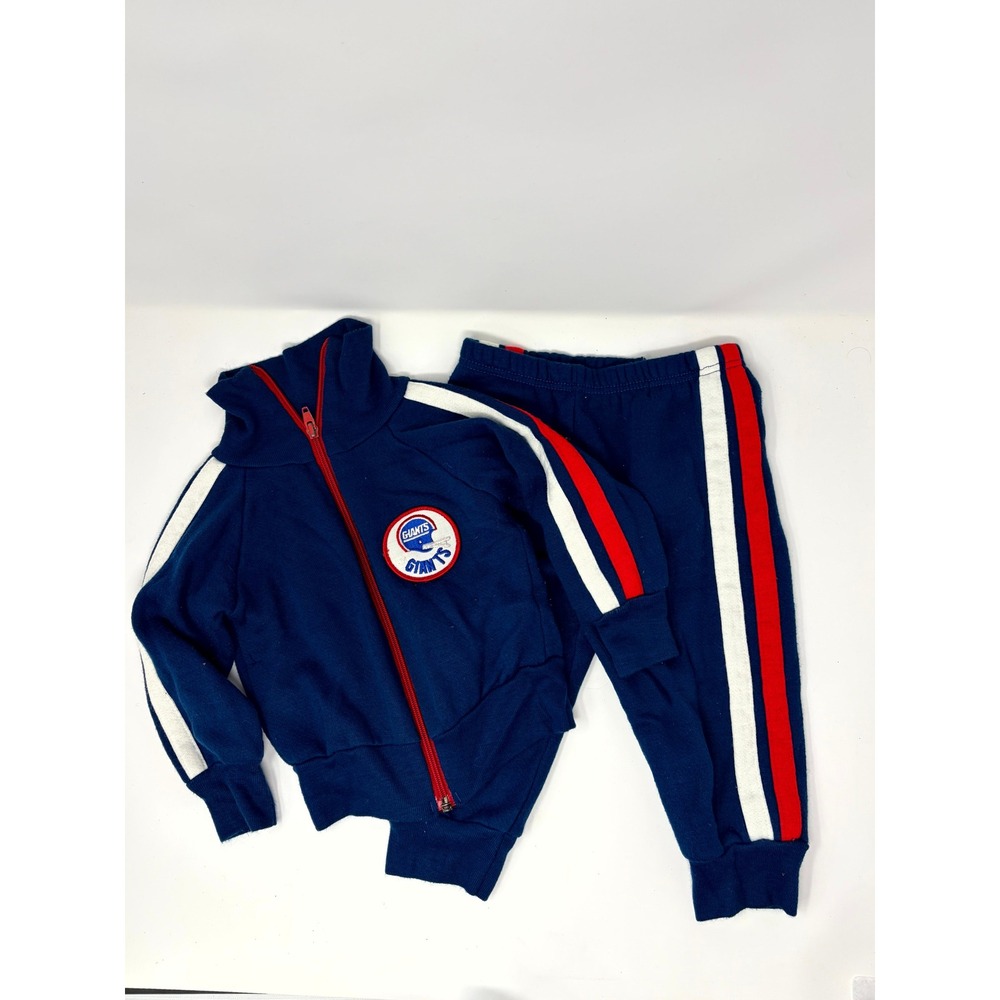 Vintage 90s NFL New York Giants Toddler Tracksuit Blue Red White Zip Jacket